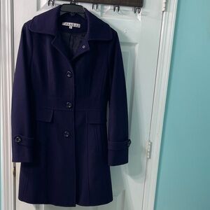 Kenneth Cole New York Women's Dark Purple Pea Coat